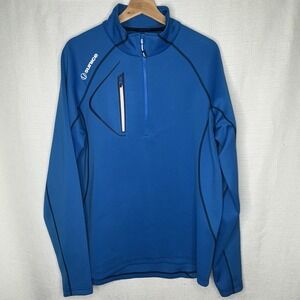 Sunice Allendale Super Lite FX 1/4 Zip Golf Pullover Sweater‎ Men's L Blue READ